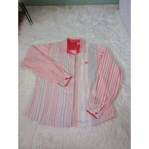 Twenty X Ultra  Womens Bottom Up long Sleeve  Multicolor Striped Shirt szM